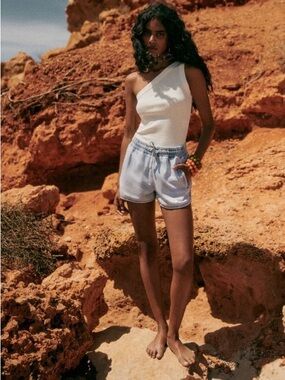 Sezane Tim One-Shoulder Top Ecru in Small